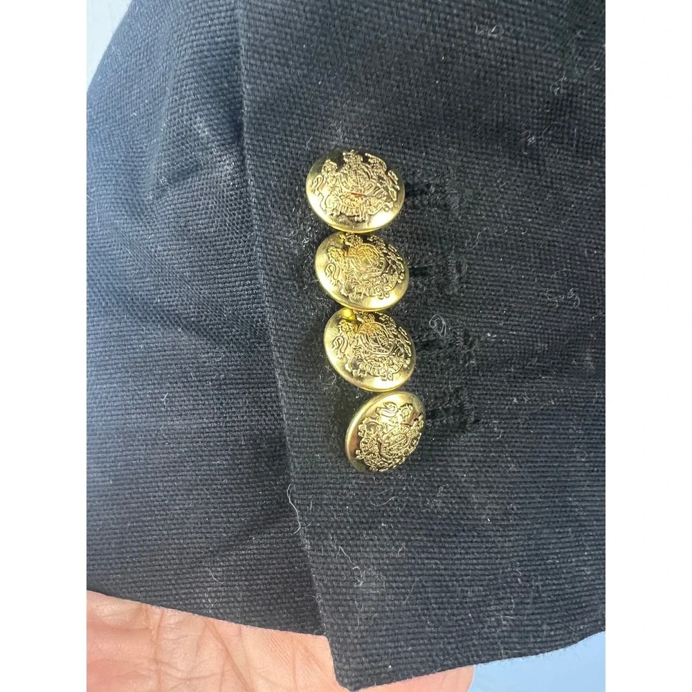 Banana Republic ICON BLAZER Double Breasted Gold Button Blazer Size 12 - Picture 7 of 10